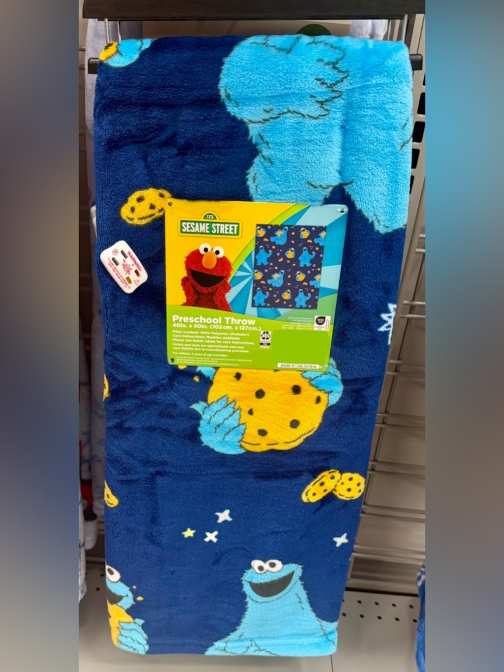 sesame street cookie monster plush blanket throw